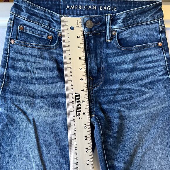 American Eagle Outfitters Men Waxed denim Straight Leg Jeans size 28 x 30, Blue - Picture 6 of 12